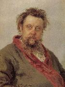 Ilia Efimovich Repin Mussorgsky portrait oil
